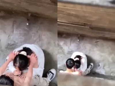 Quay lén em học sinh liếm cậu bé anh người yêu ở khe nhà